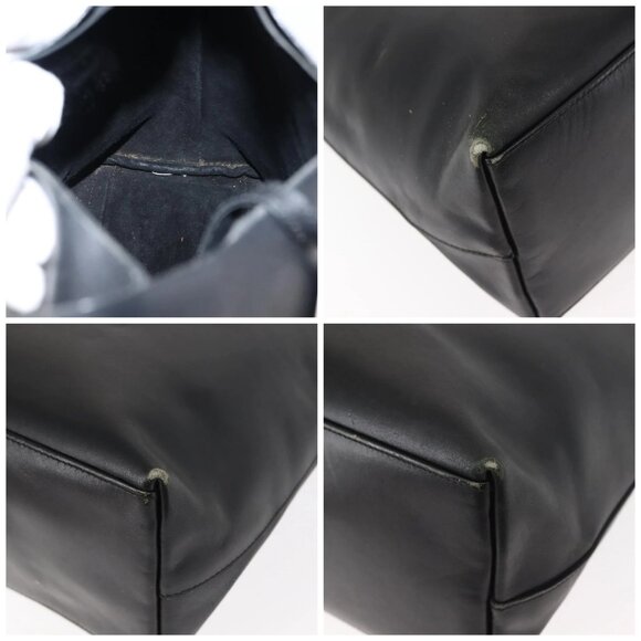 GUCCI Bamboo Shoulder Bag Leather Black Gold - Picture 11 of 15